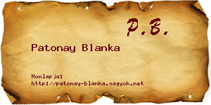 Patonay Blanka névjegykártya